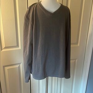 Baleaf Gray V-Neck Sweater Relaxed Fit Soft Knit